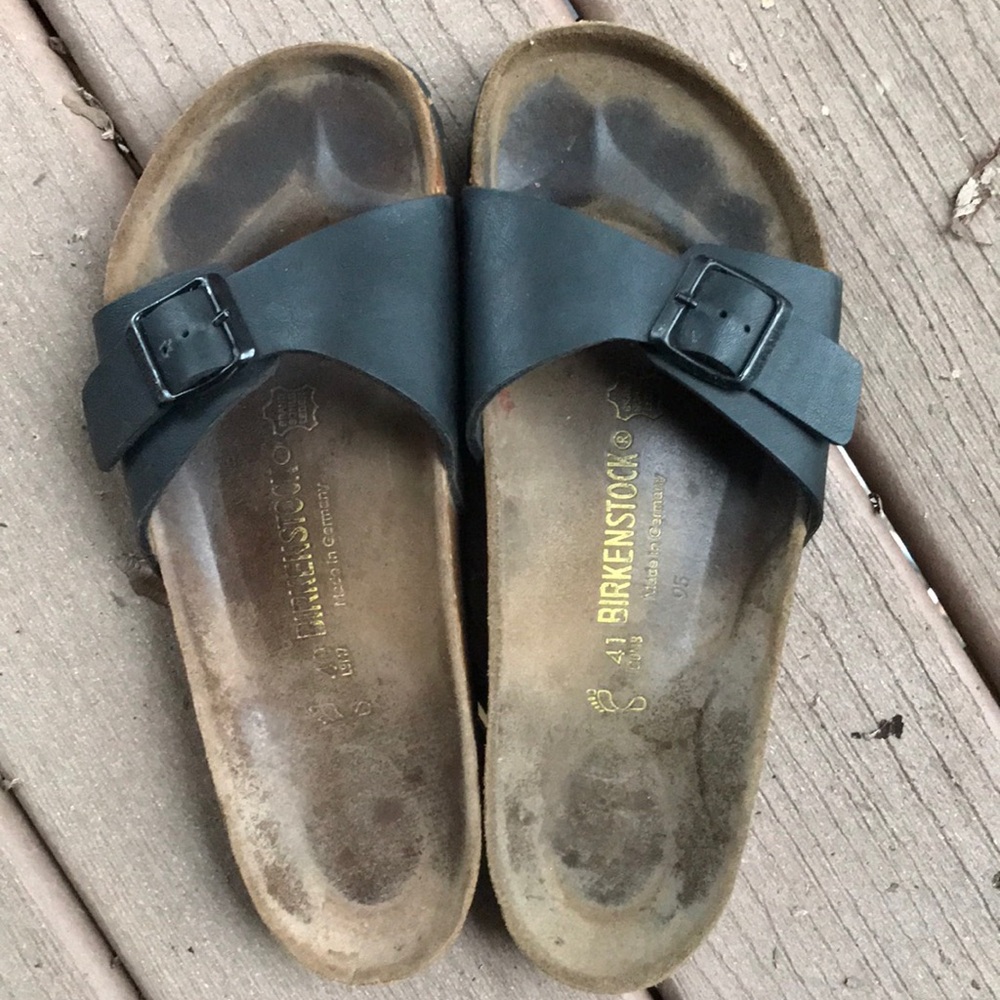 BIRKENSTOCK GERMANY black brown sandal sz 9 1/2